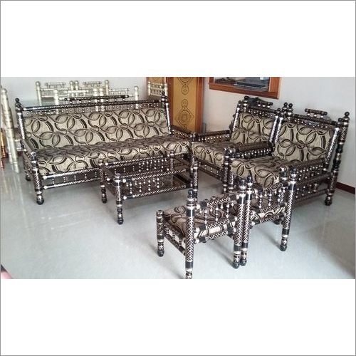 Rajwadi Wooden Sofa Set - Solid Wood, Indoor Furniture | Durable Indian Style Design, Elegant Finish