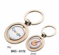 Round Rotate Silver Keychain
