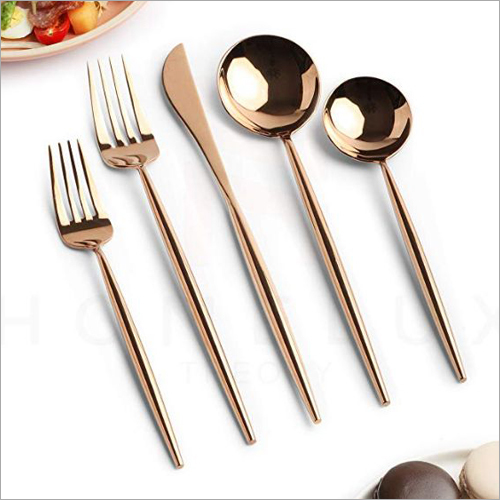 Gold Plated Cutlery Set - Stainless Steel, Various Sizes Available, Polished Finish, Striking Golden Color | Elegant Design for Upscale Dining