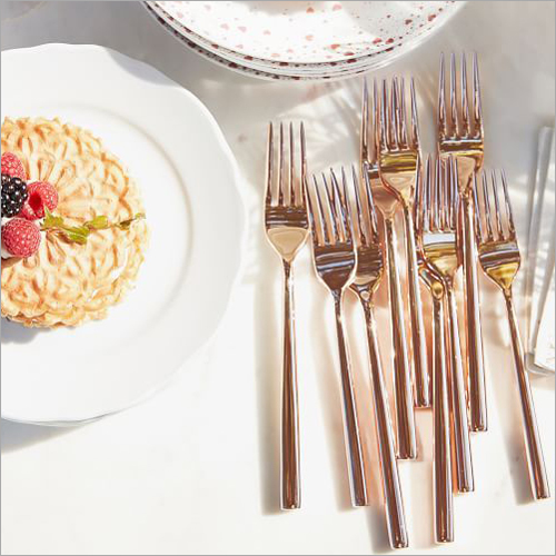 Gold Plated Aura Hammered Cutlery Set - Stainless Steel Various Sizes Available Polished Golden Finish | Elegant Design for Sophisticated Dining