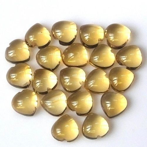 4mm Citrine Heart Cabochon Loose Gemstones