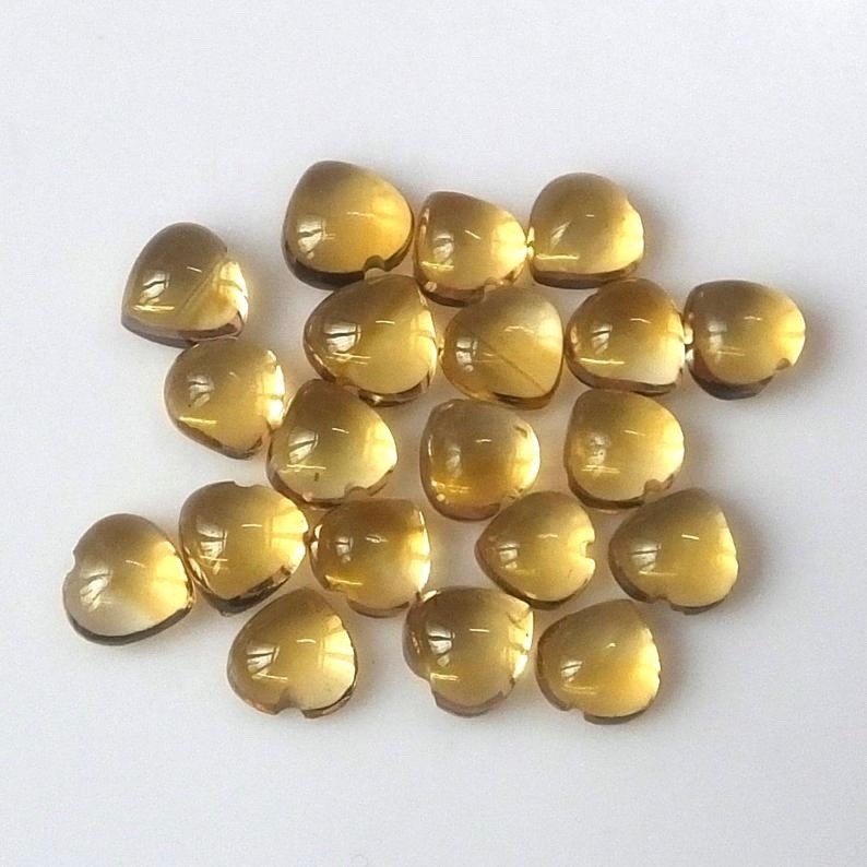 4mm Citrine Heart Cabochon Loose Gemstones