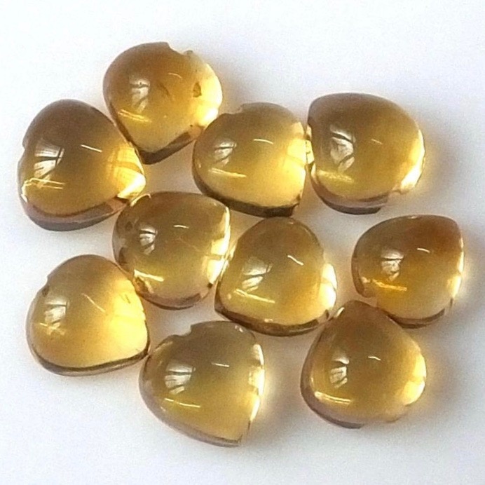 4mm Citrine Heart Cabochon Loose Gemstones