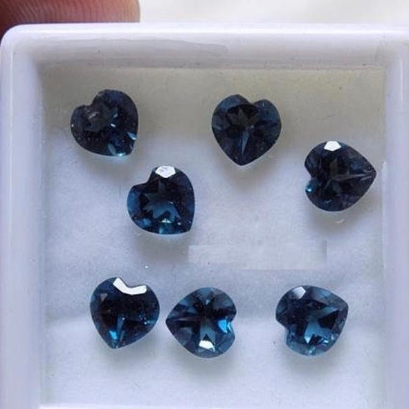 4mm London Blue Topaz Faceted Heart Loose Gemstones