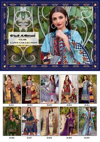 Gul Ahmed Vol-9 Pakistani Lawn Salwar Suits Catalog