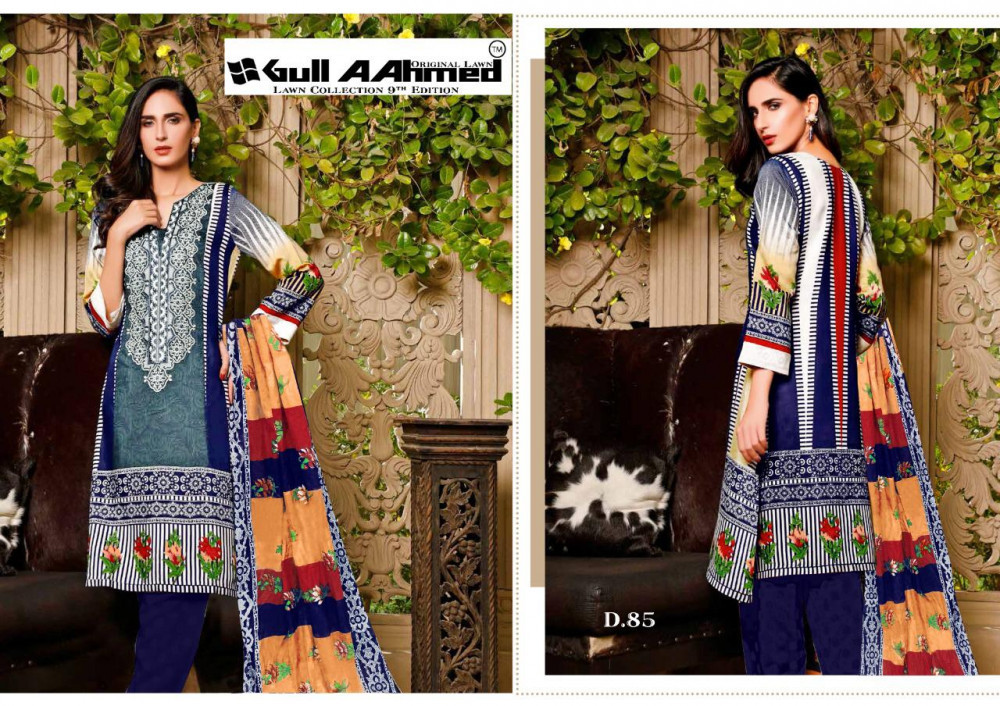 Gul Ahmed Vol-9 Pakistani Lawn Salwar Suits Catalog