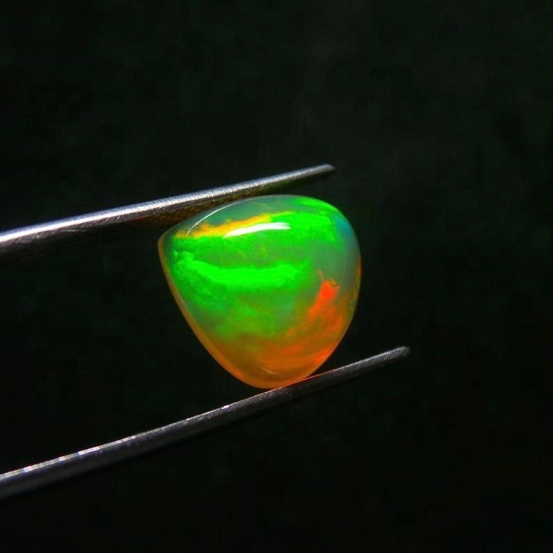 6mm Ethiopian Opal Heart Cabochon Loose Gemstones
