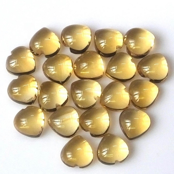 5mm Citrine Heart Cabochon Loose Gemstones