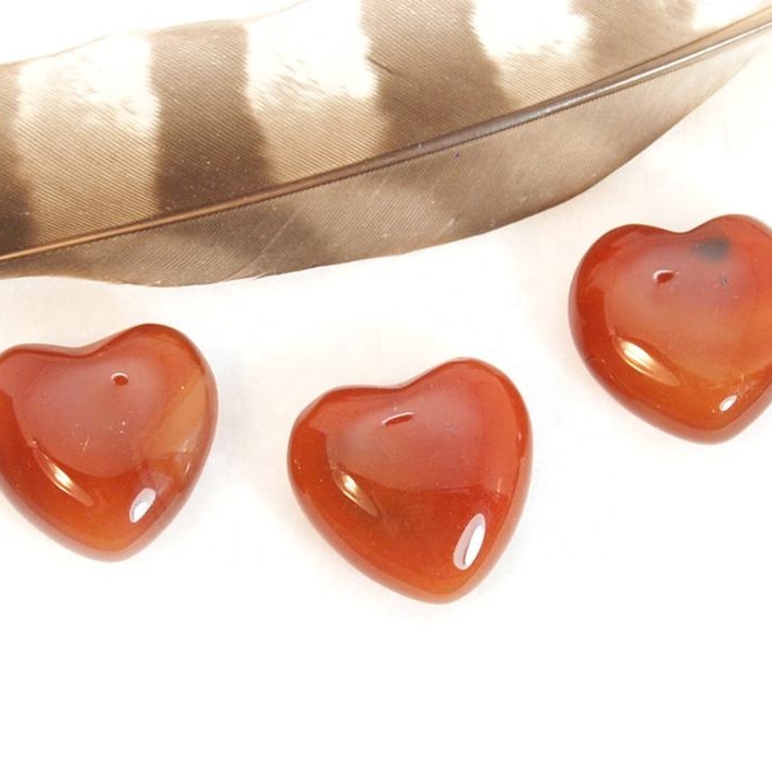 6mm Carnelian Heart Cabochon Loose Gemstones