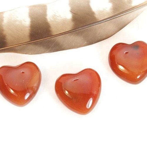 7Mm Carnelian Heart Cabochon Loose Gemstones Grade: Aaa