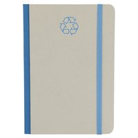 Features Include An Elastic Band Closure Which Matches The Colour Of The Spine And The Logo On The Cover Comma Ecologique - A5 Size - Hard Bound Notebook (grey With Blue)