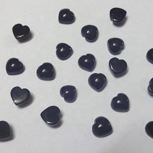 5mm Black Spinel Heart Cabochon Loose Gemstones