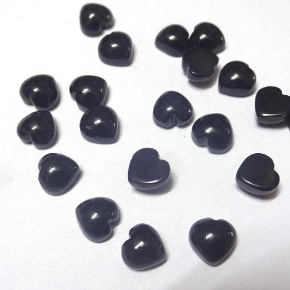 5mm Black Spinel Heart Cabochon Loose Gemstones