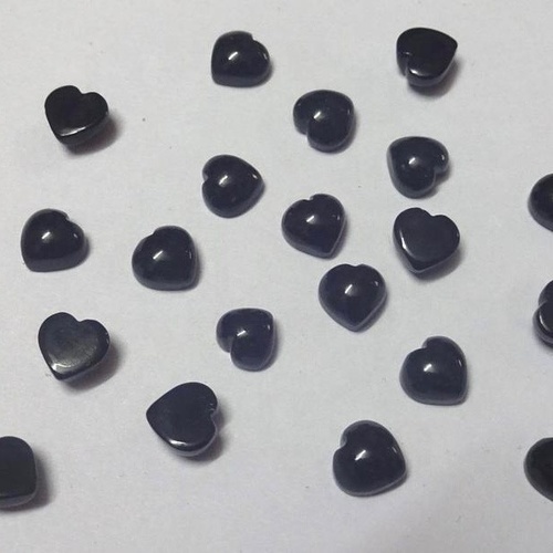 4mm Black Spinel Heart Cabochon Loose Gemstones