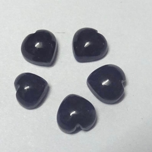 7mm Black Spinel Heart Cabochon Loose Gemstones