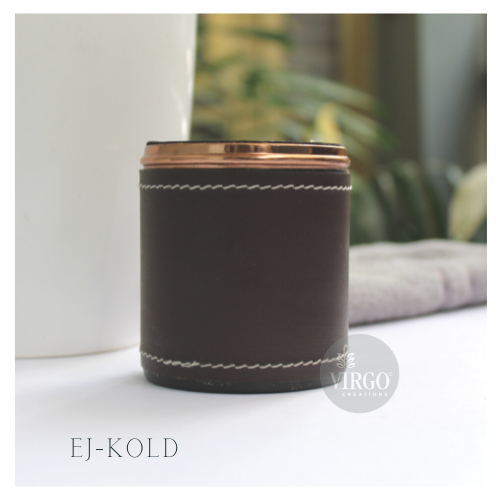 EJ-KOLD: Metal Jar With Lid, Color-Coffee Brown