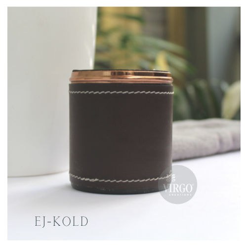 EJ-KOLD Metal Jar With Lid Color Coffee Brown