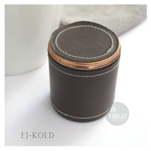 EJ-KOLD Metal Jar With Lid Color Coffee Brown