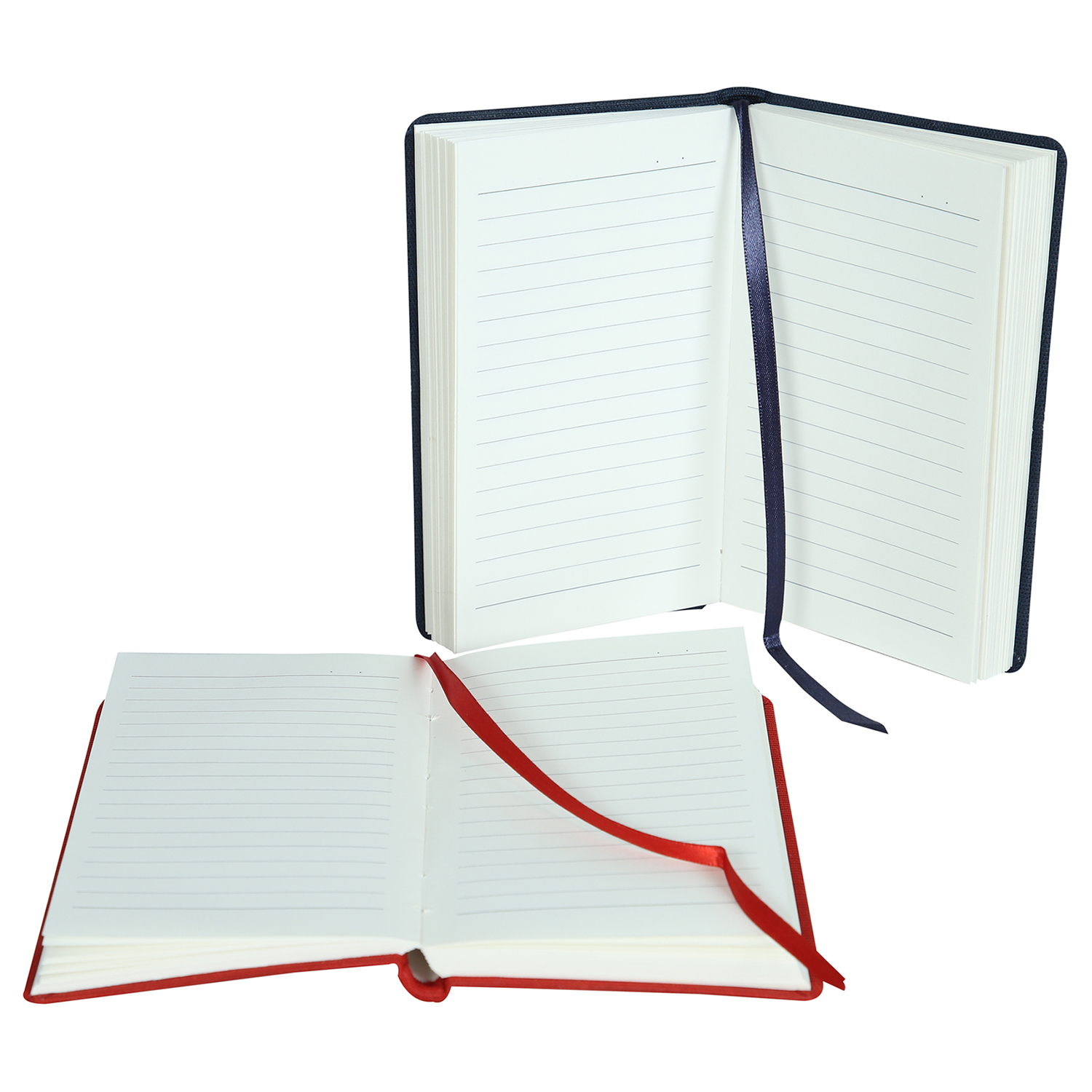 Comma Regina - A6 Size - Hard Bound Notebook (Navy Blue and Red)