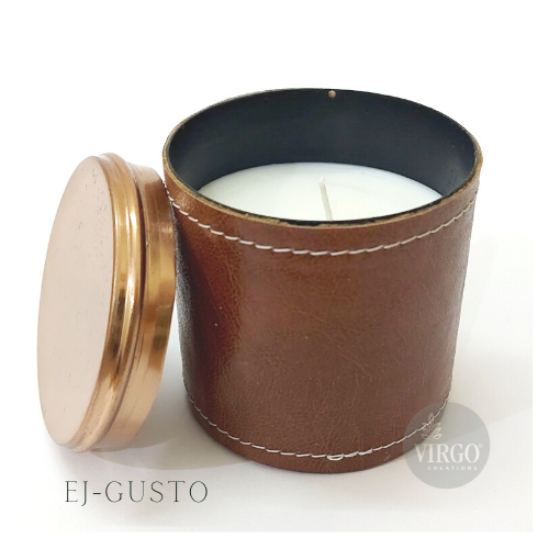 EJ-GUSTO: Metal Jar With Lid, Color-Tan