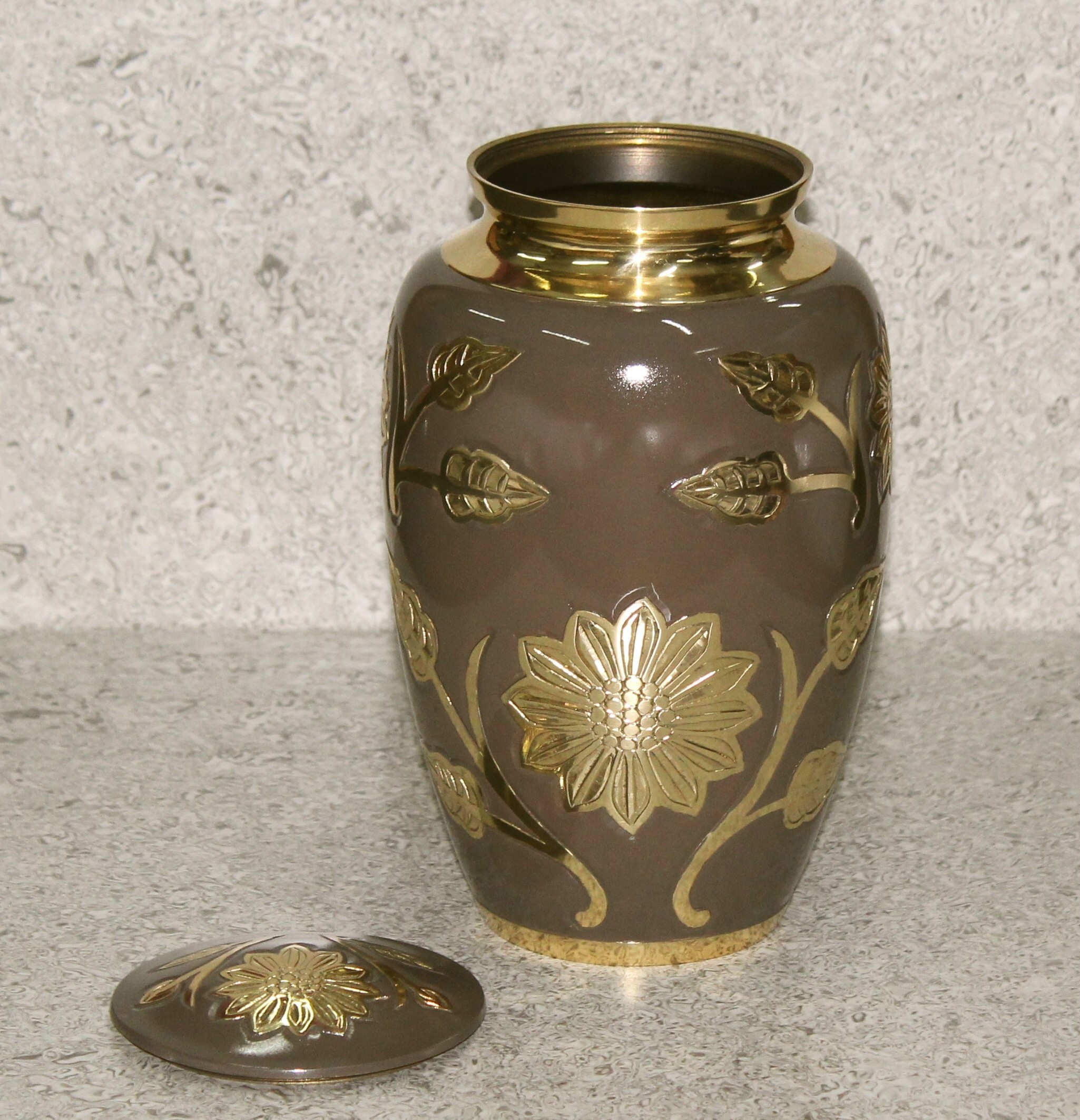 Classic Brown Enamel Urn