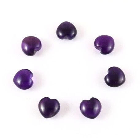 5mm African Amethyst Heart Cabochon Loose Gemstones