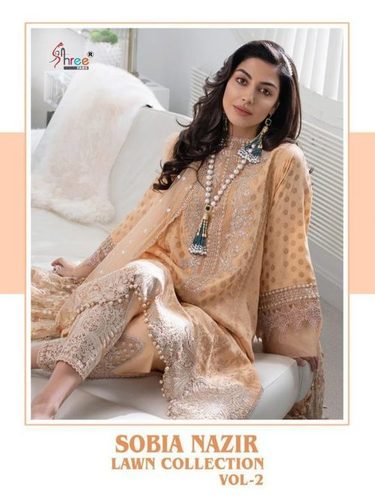 Multi Color Shree Fabs Sobia Nazir Lawn Collection Vol 2 Lawn With Embroidery Pakistani Suit Catalog