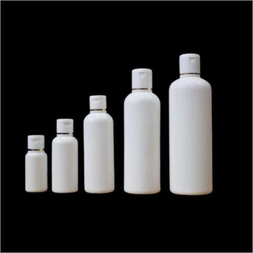 White Hdpe Round Shape Cosmetic Bottle With Fliptop Cap