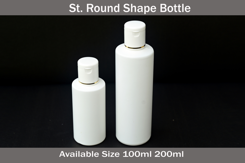 Hdpe Straight Round Shape Bottle With Fliptop Cap - Color: White