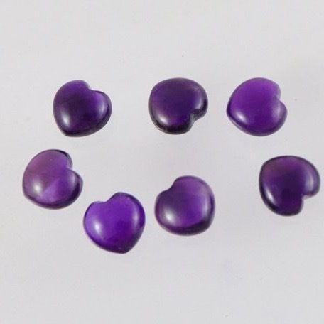 6Mm African Amethyst Heart Cabochon Loose Gemstones Grade: Aaa