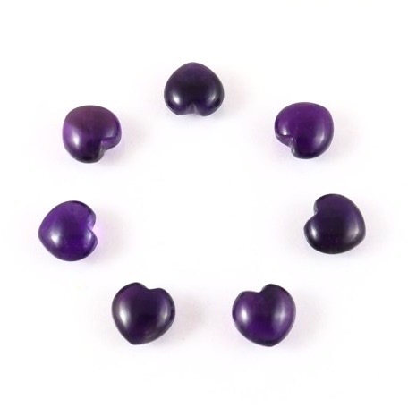6mm African Amethyst Heart Cabochon Loose Gemstones