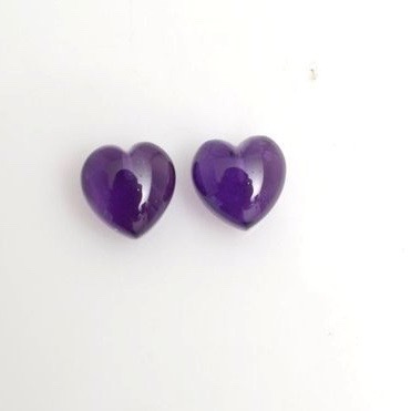 6mm African Amethyst Heart Cabochon Loose Gemstones