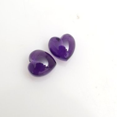 7mm African Amethyst Heart Cabochon Loose Gemstones