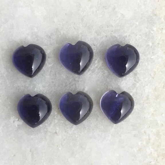 4mm Iolite Heart Cabochon Loose Gemstones