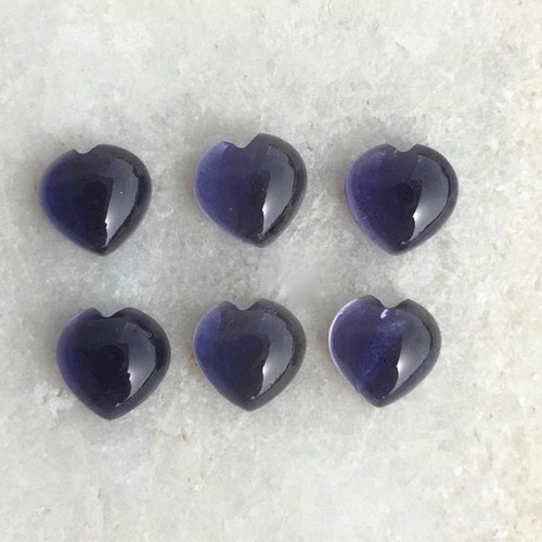 5mm Iolite Heart Cabochon Loose Gemstones