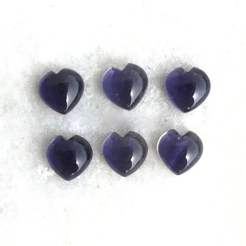 8Mm Iolite Heart Cabochon Loose Gemstones Grade: Aaa