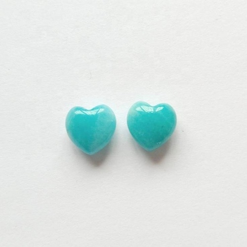 5mm Amazonite Heart Cabochon Loose Gemstones