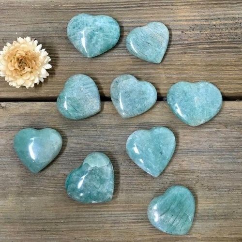 7mm Amazonite Heart Cabochon Loose Gemstones