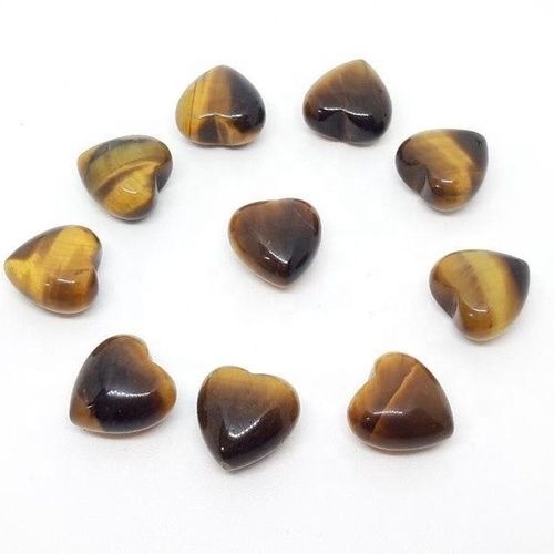 5mm Tiger Eye Heart Cabochon Loose Gemstones