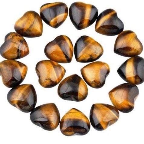 9mm Tiger Eye Heart Cabochon Loose Gemstones