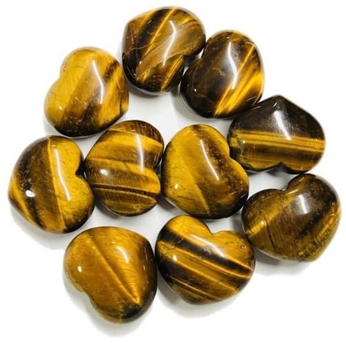 12mm Tiger Eye Heart Cabochon Loose Gemstones