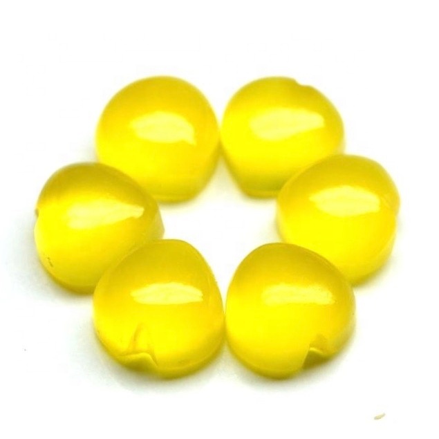 4mm yellow Chalcedony Heart Cabochon Loose Gemstones