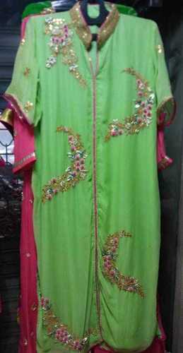 Georgett Kurti , Designer Kurti Decoration Material: Beads