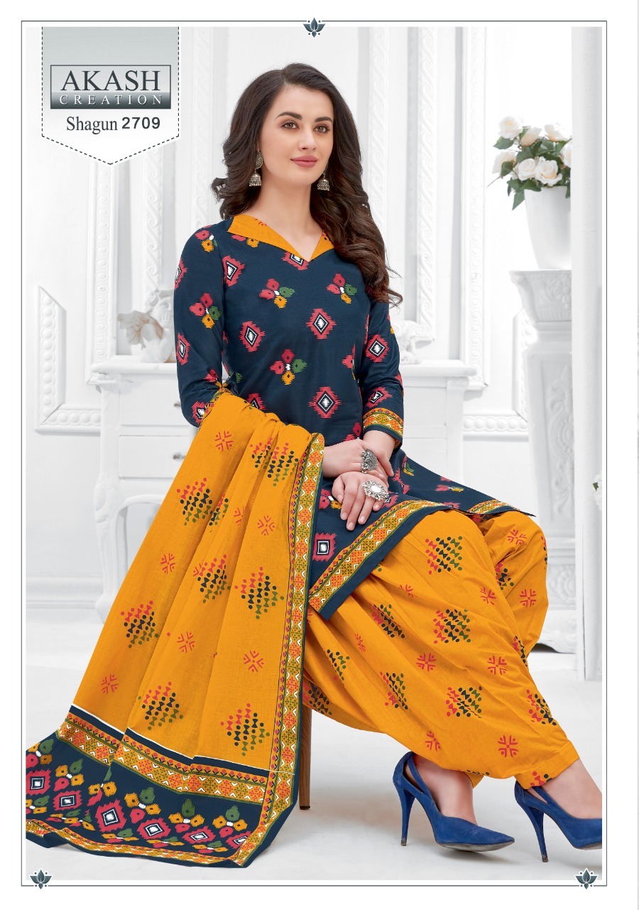 Akash Creation Shagun Vol 27 Cotton Printed Dress Material Catalog