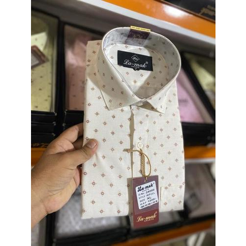 Men Printed Cotton Shirts - Collar Style: Classic