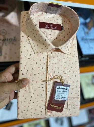 Mens Casual Dotted Printed Shirts - Collar Style: Classic