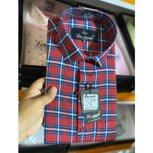 Mens Soft Cotton Check Shirts - Collar Style: Classic