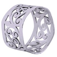 Gorgeous Jali Cut Out Plain 925 Sterling Solid Silver Handmade Ring