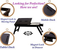 Popular Wooden Laptop Table study Table with Mobile  Tablet Dock Amazing Black Colour