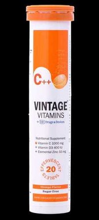 VINTAGE VITAMIN C++ (Vitamin C 1000mg + D3 400iu + Zinc 10mg)